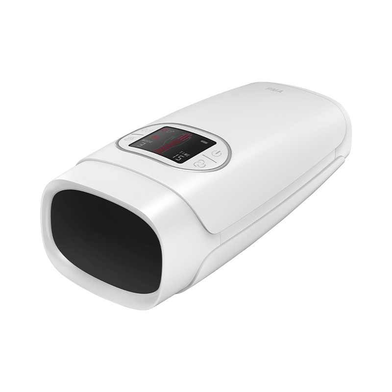 C20 Graphene Heated Hand Massager: white massager angled front view.