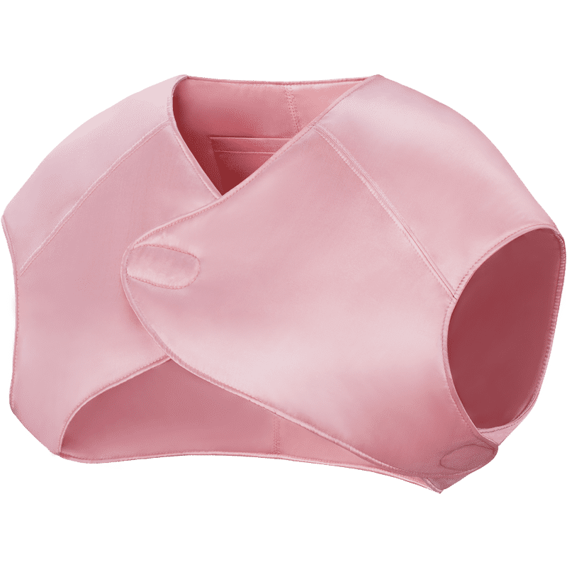 T10 Graphene Heated Silk Shoulder Neck Pad: pink shoulder wrap front view.