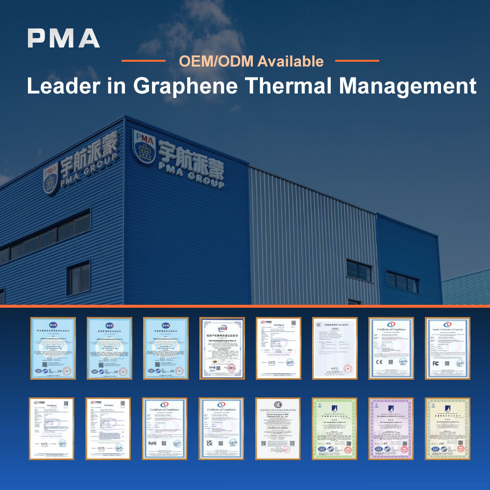PMA Manufacturing Facility: factory exterior and document display.