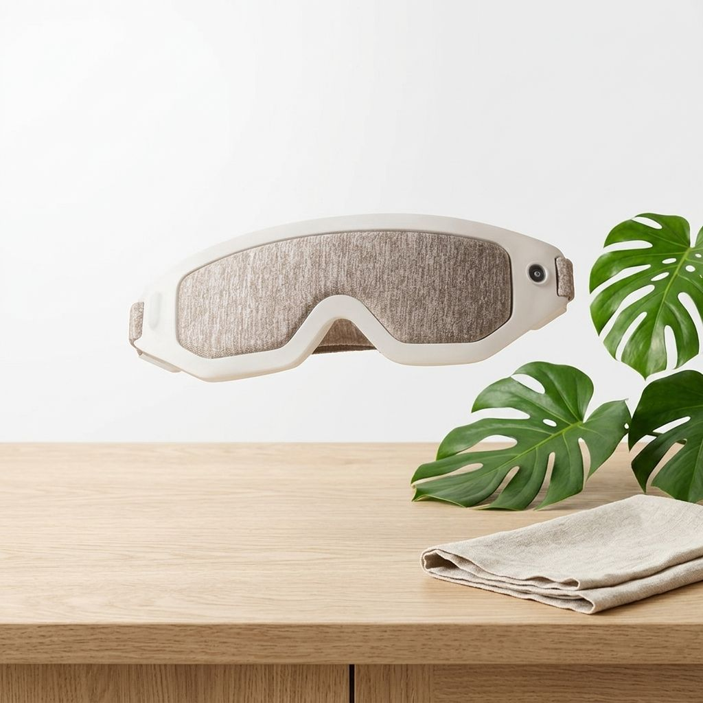 Graphene heating eye mask with adjustable head strap