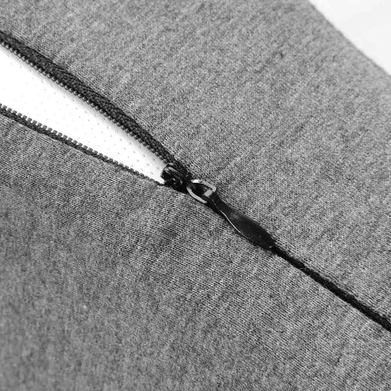 Removable zipper detail on gray U10 sleep pillow cover