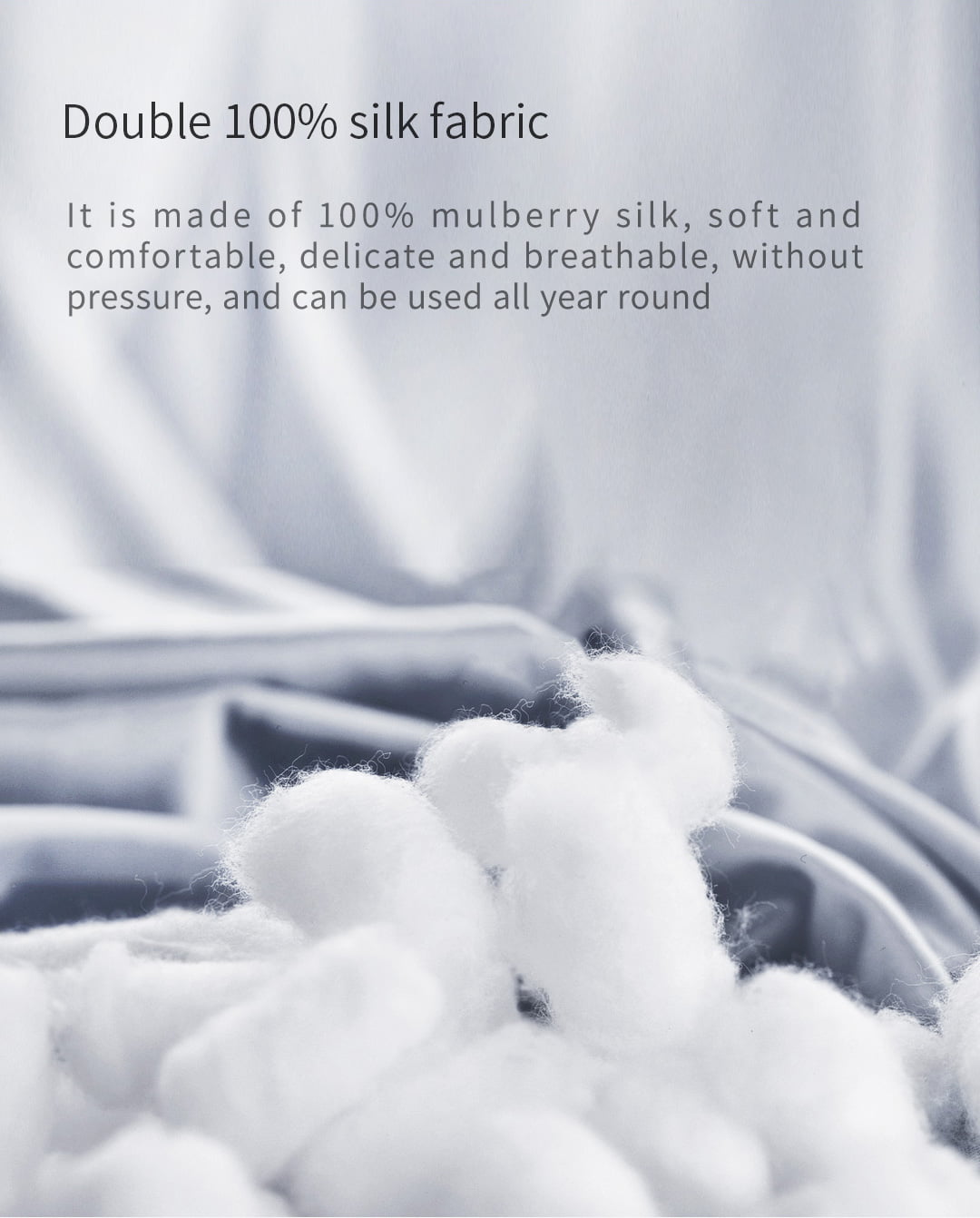 E10 Graphene Heated Silk Eye Mask: silk fabric and fiber illustration.