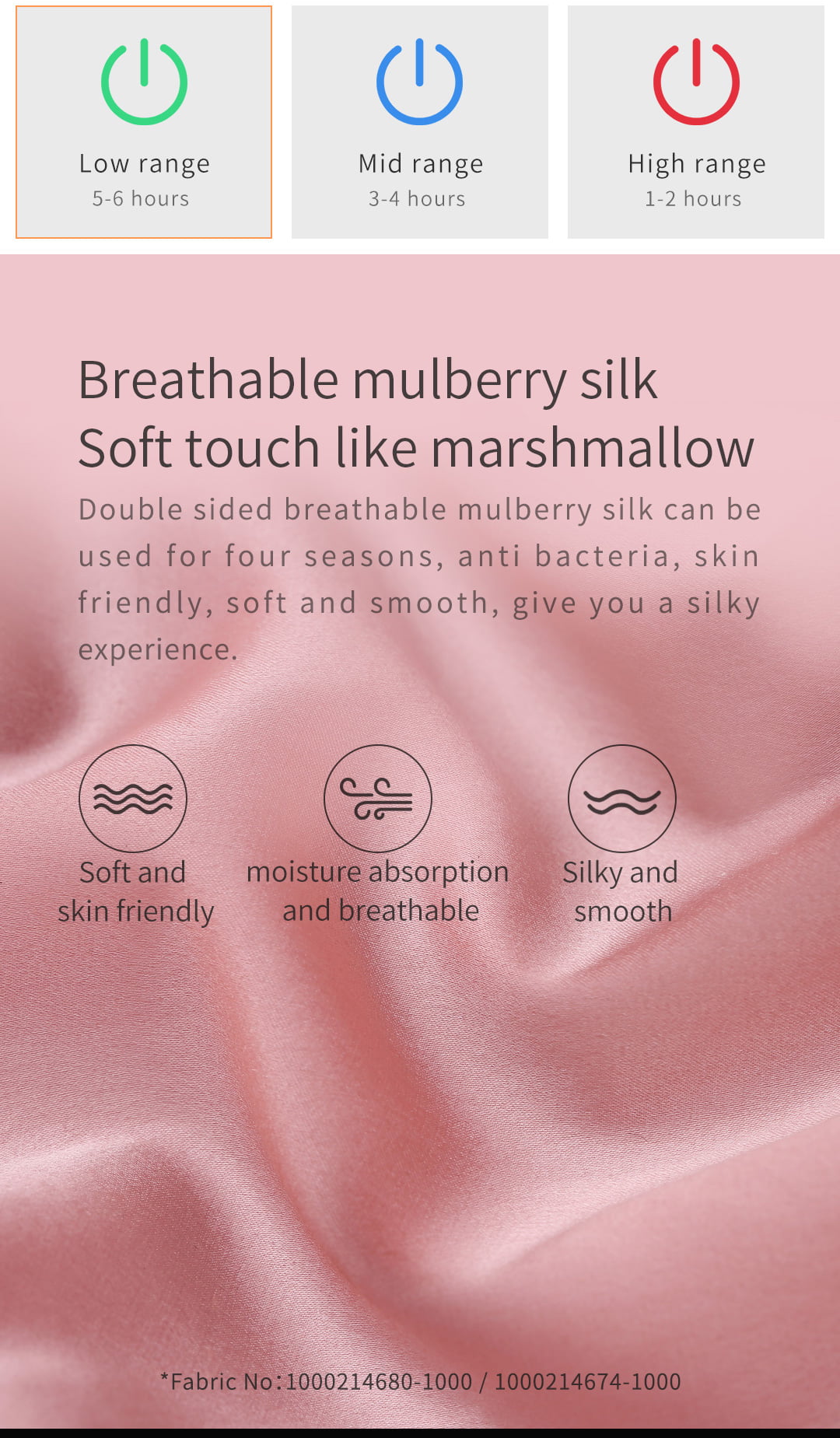 T10 Graphene Heated Silk Shoulder Neck Pad: silk fabric and temperature indicator guide.