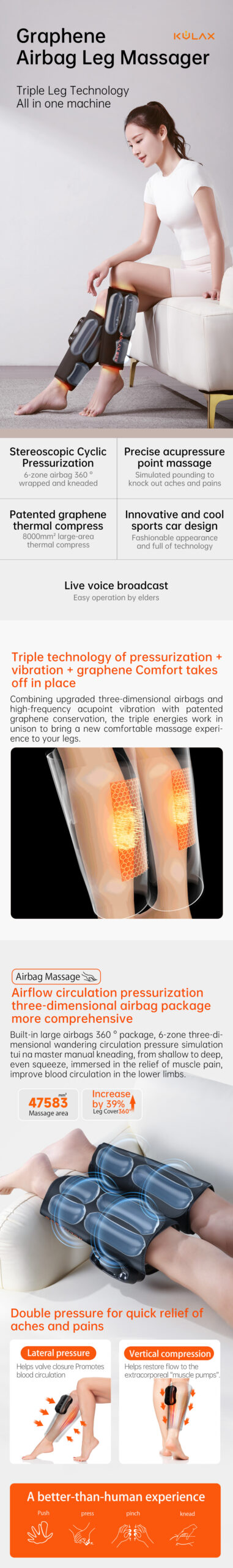 Calf Massager: extended wearing and feature overview.