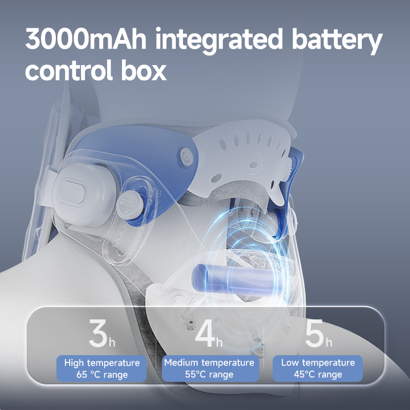 Motorized Neck Support: battery and control assembly illustration.