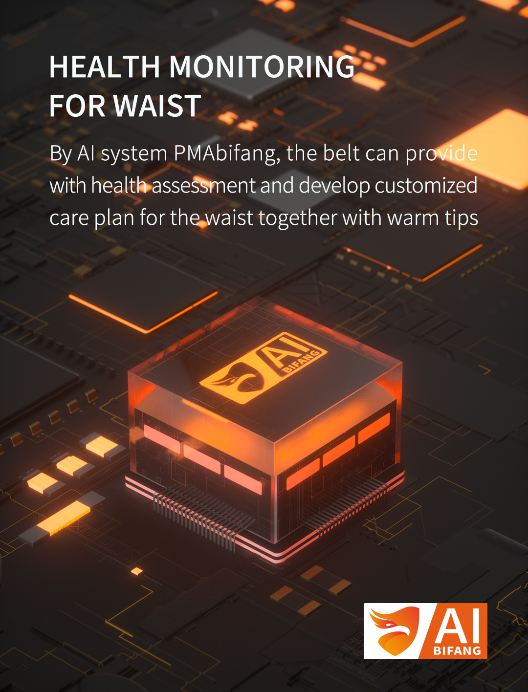 A10 Pro Graphene Heated Waist Belt: electronic control feature graphic.