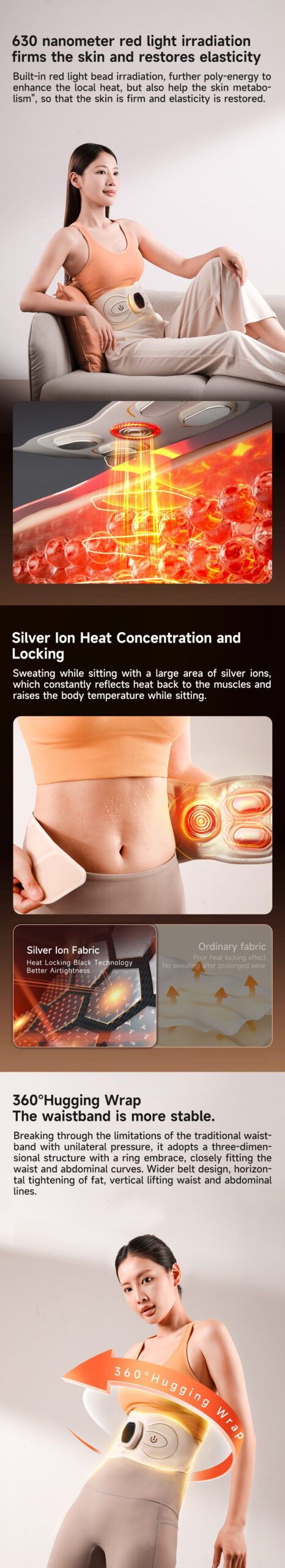 EMS Abdominal & Waist Trainer: contact area and product detail guide.