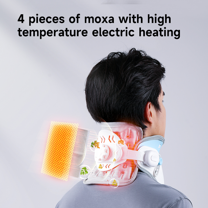 Motorized Neck Support: rear wearing view with highlighted contact area.