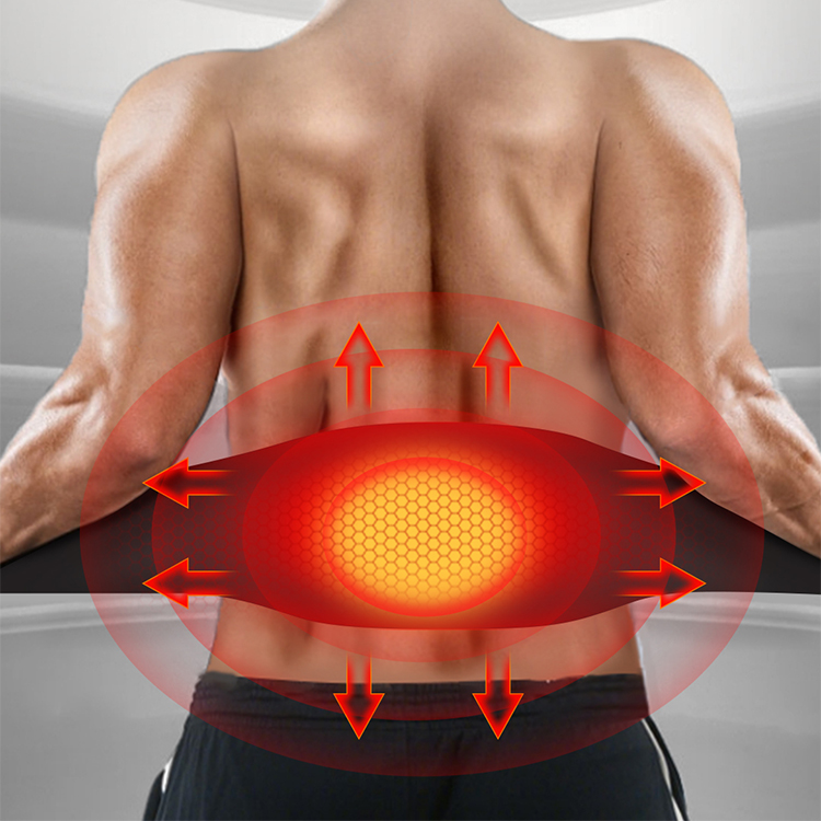 EMS Fitness Belt: rear waist position with highlighted contact area.