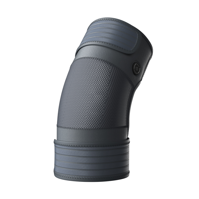 K30 Graphene Heated Knee Pad: black pad angled product view.