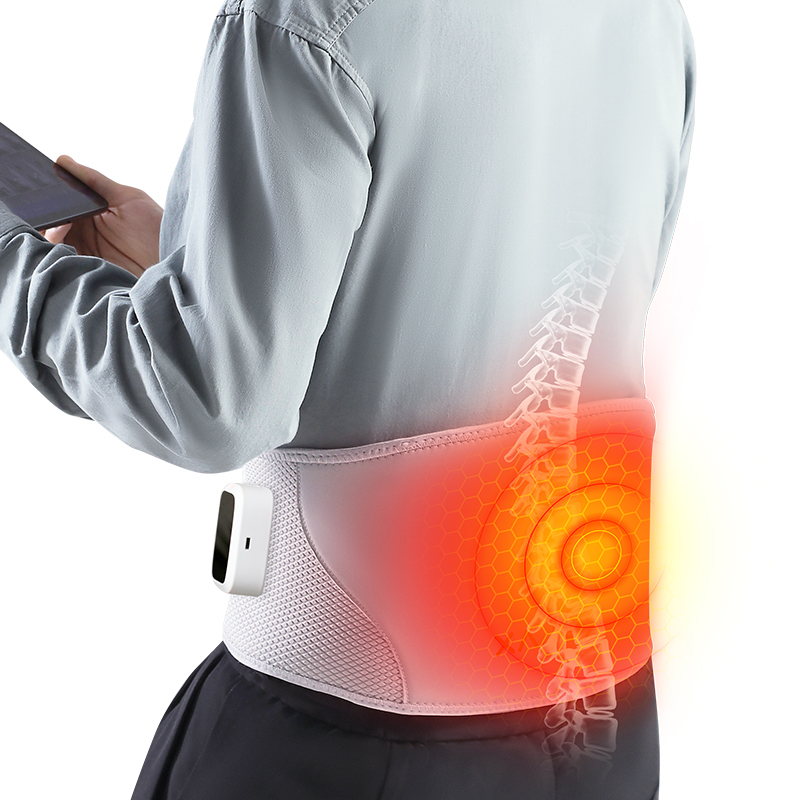 Waist Massage Belt: rear wearing view with highlighted lumbar area.
