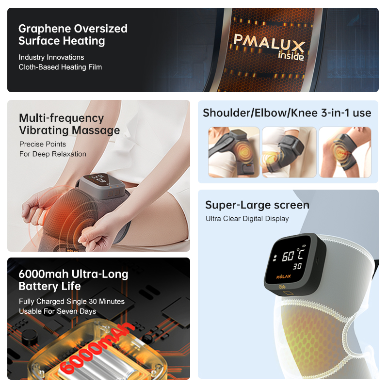 Graphene Heated Vibration Massage Knee Wrap G70 application