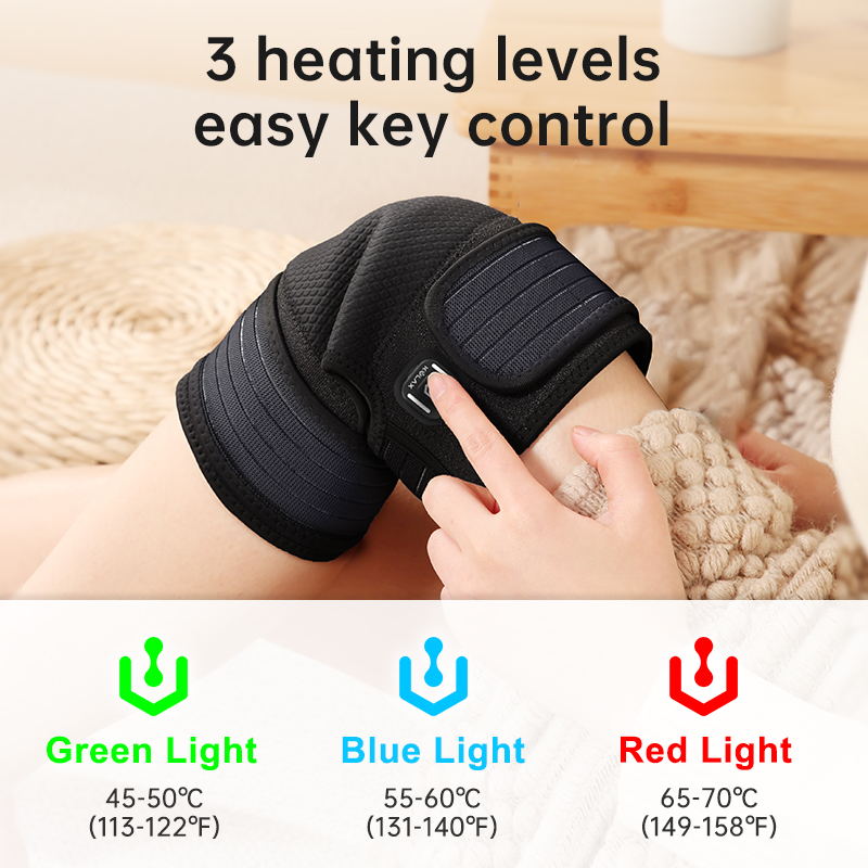 K30 Pro Graphene Heated Knee Wrap: knee control button and indicator light guide.