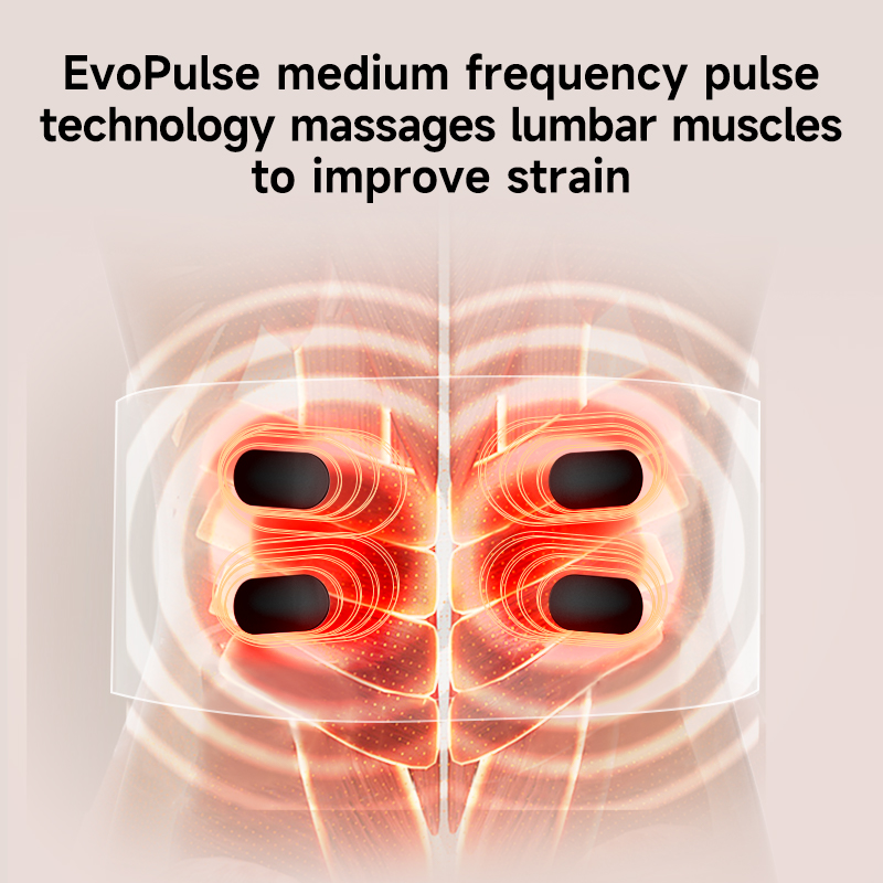 EMS Waist & Abdomen Care Device: waist electrode placement illustration.