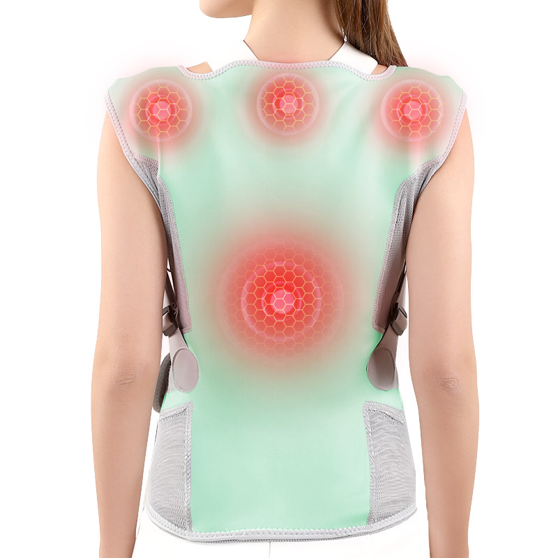 Rear view of shoulder and back heating zones during use