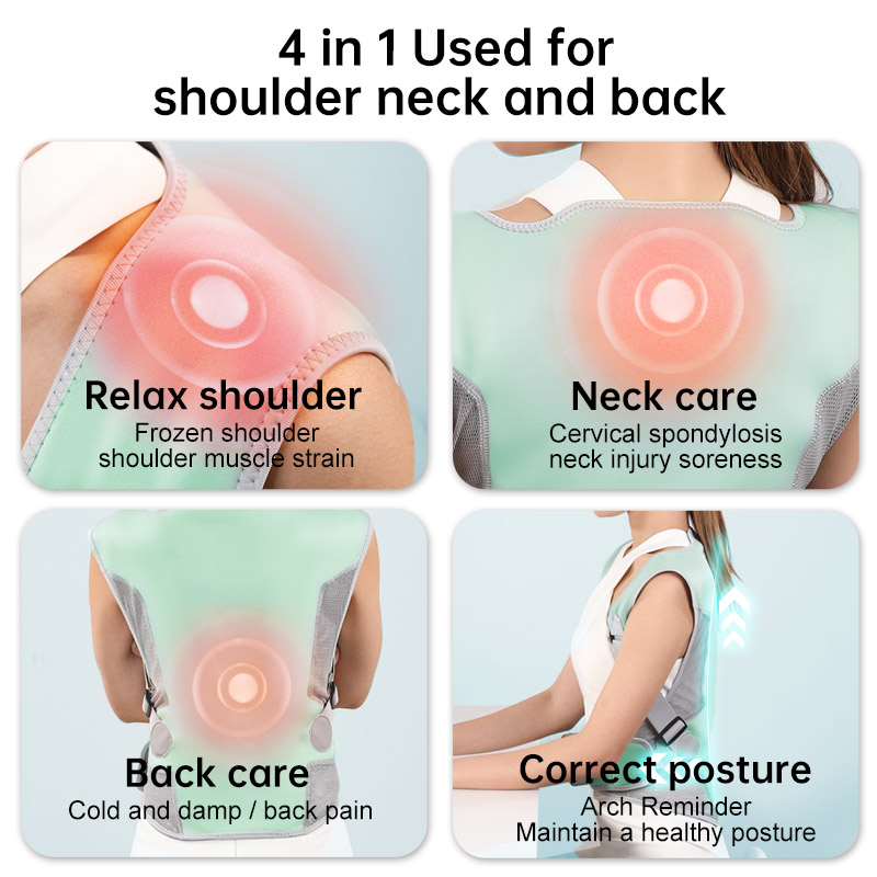 Four shoulder, neck and back application positions