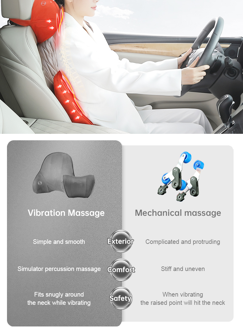 Graphene heated car neck pillow function overview