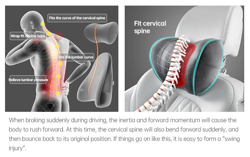 Car neck pillow cervical support illustration