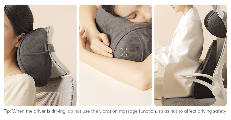 Graphene heated car neck pillow use positions
