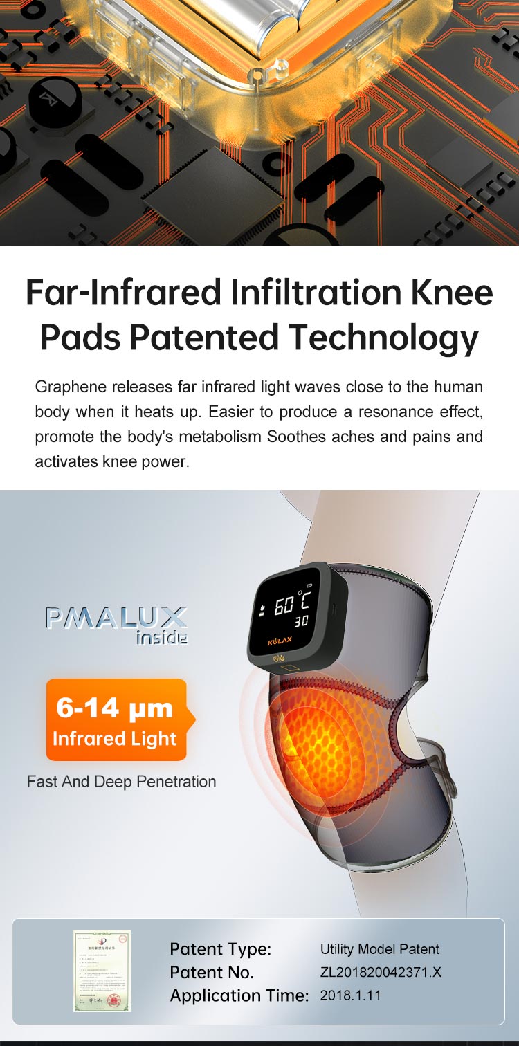 Graphene Heated Vibration Massage Knee Wrap G70 product detail