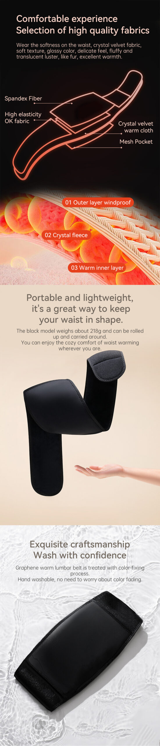 Graphene Self-Warming Waist Support Belt A10 TK product detail