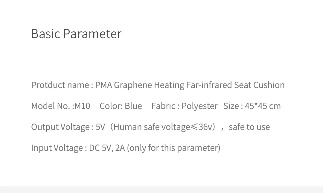 M10 seat cushion basic specification panel