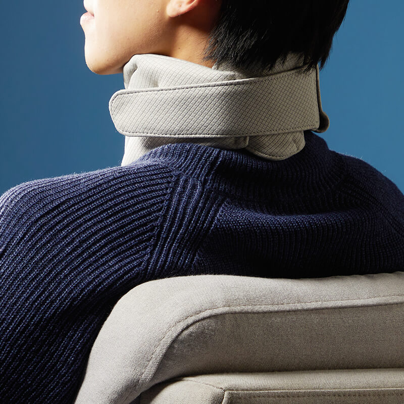 Graphene neck support worn while seated