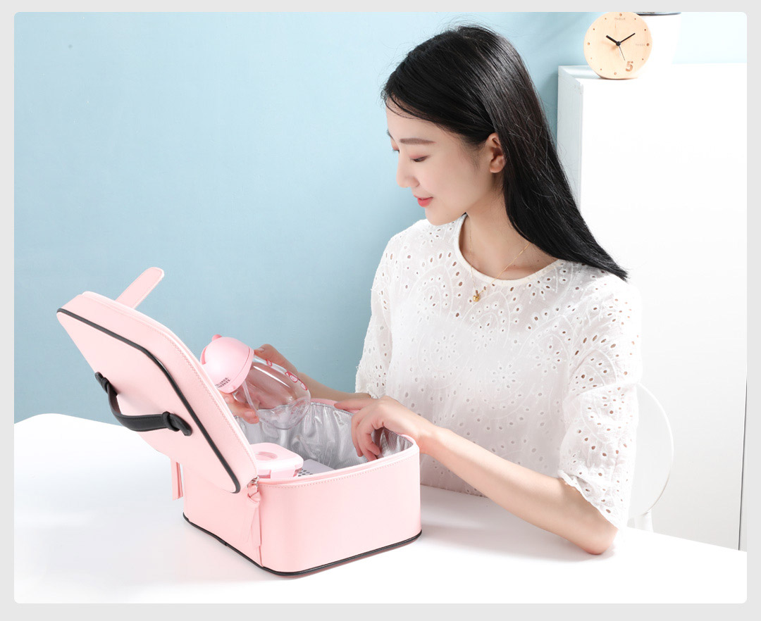 Pink UV disinfection box used for personal items