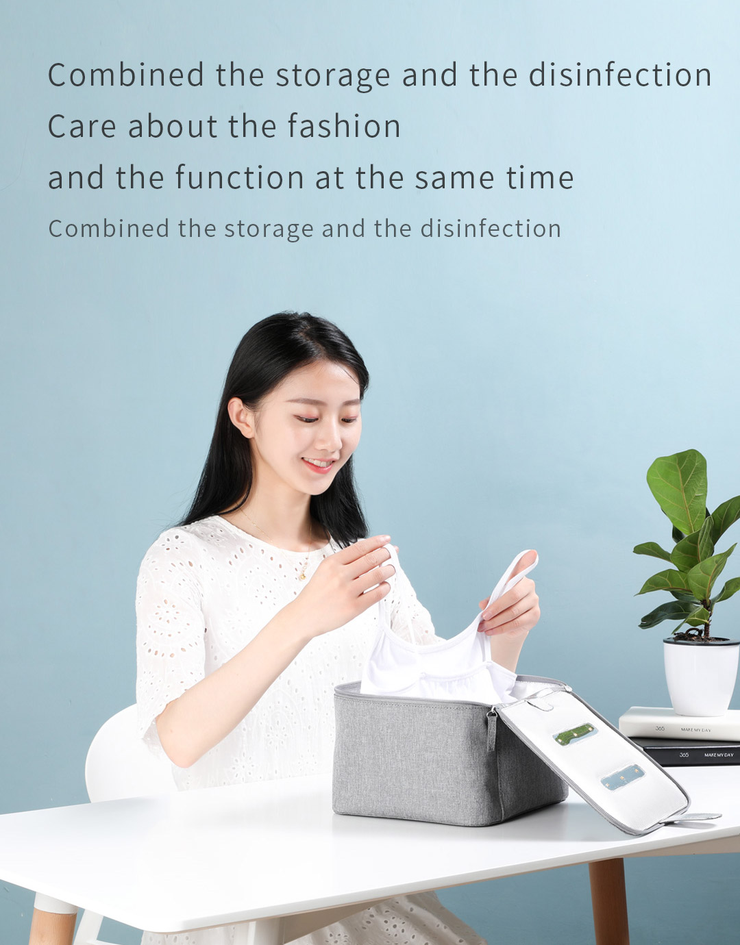 UV disinfection box used for personal item storage