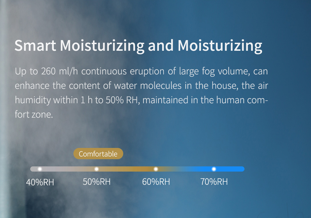 KD001 Smart Air Sterilizer – humidification performance information panel