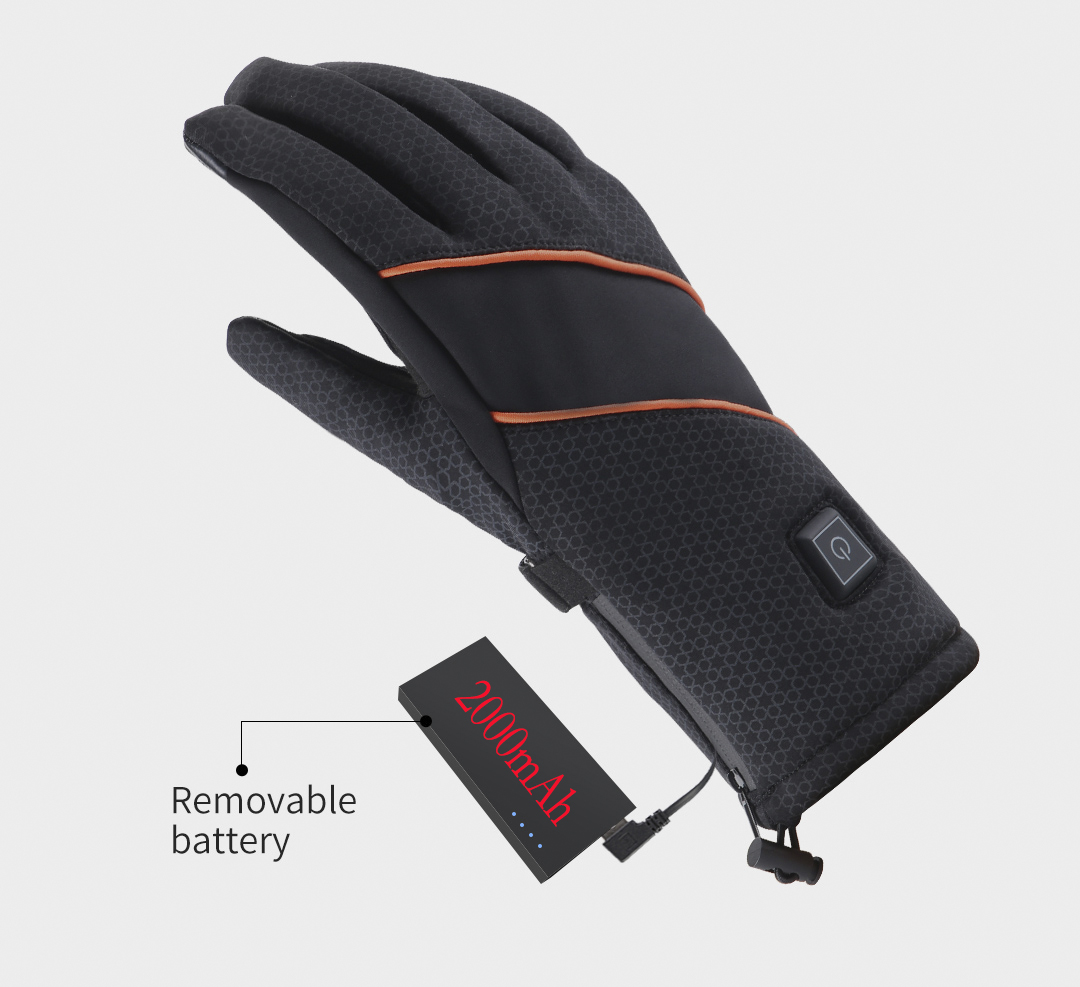 X20 Electric Heated Gloves: glove and removable battery pack.