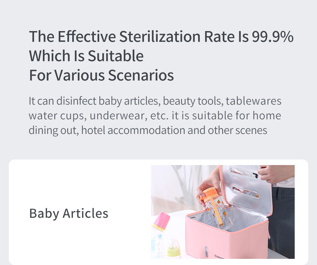 Foldable UV disinfection bag use scenarios