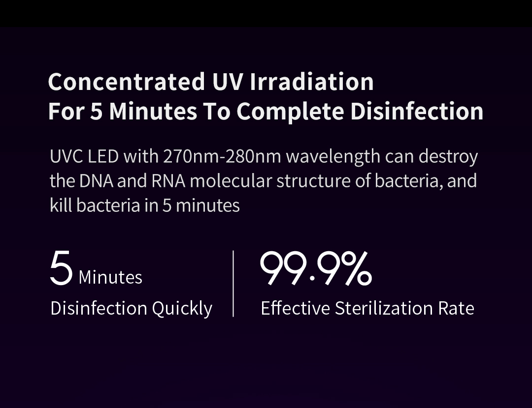 DH-010 Foldable UV Disinfection Bag – uV-C irradiation time information panel