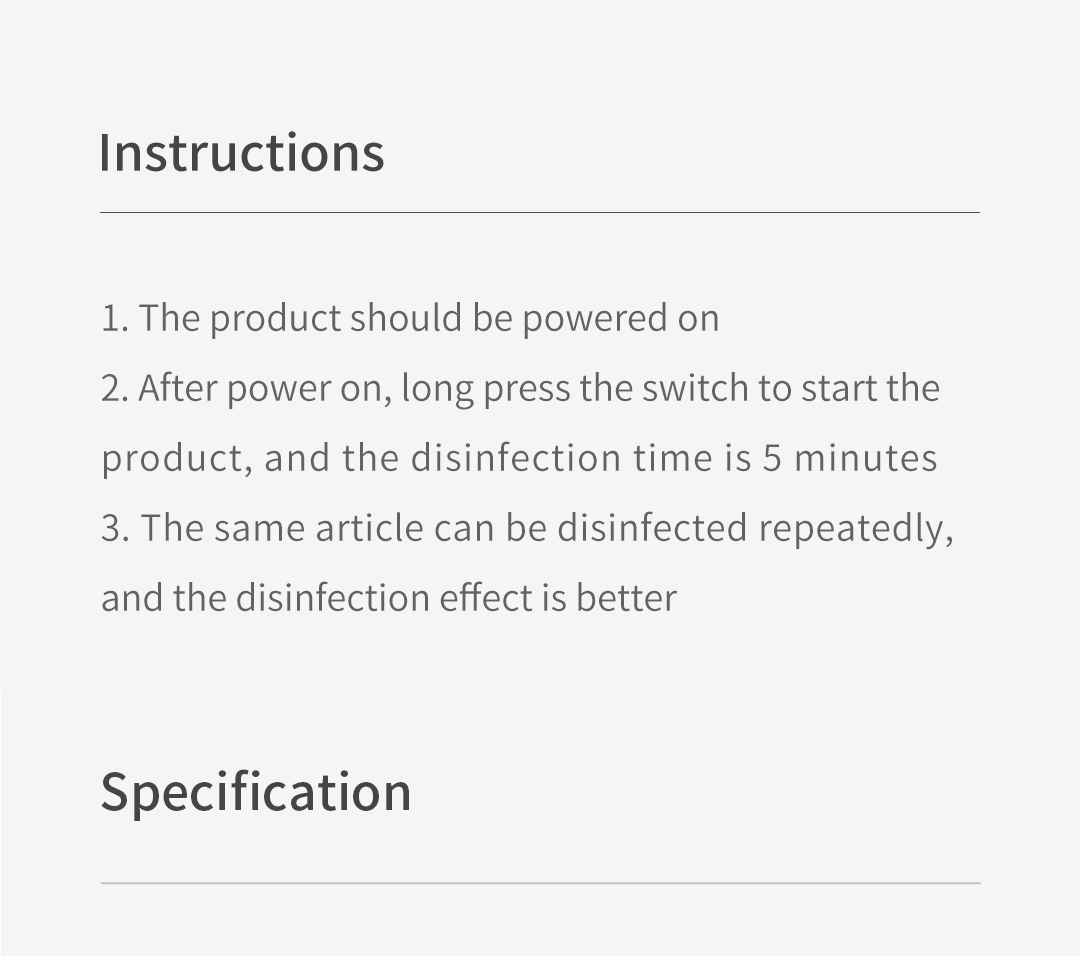 Foldable UV disinfection bag operating instructions