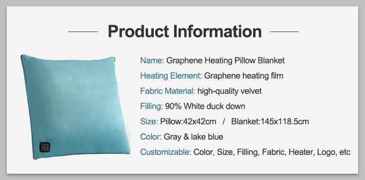 Graphene heated pillow blanket product specifications