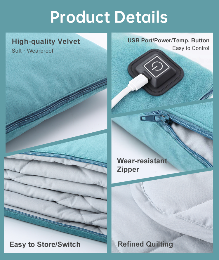 Pillow blanket fabric, controller and construction details