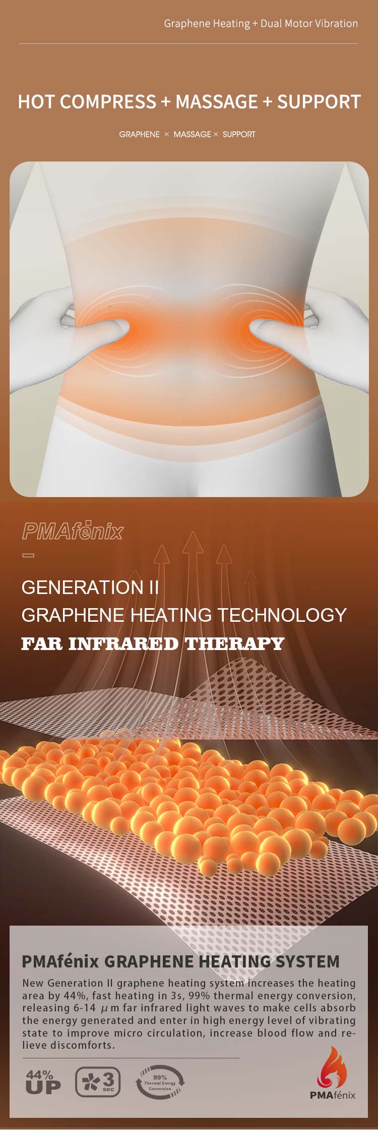 Graphene Heated Waist Massage Belt K-AMZCYD-A0V2 product detail