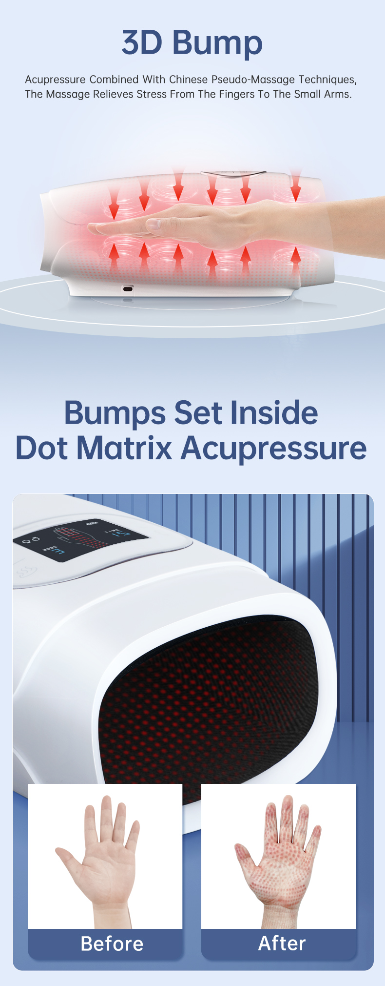 Hand Massager: internal contact points illustration.