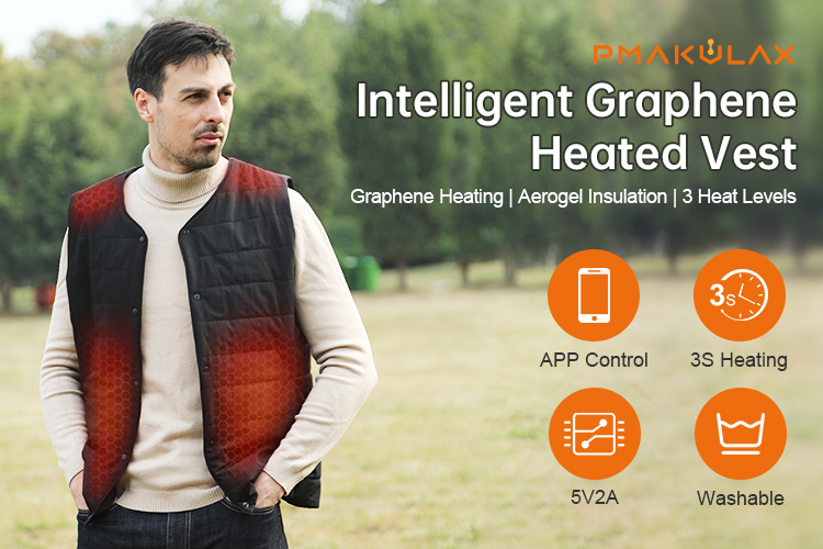 Graphene Heated Vest: outdoor product overview.