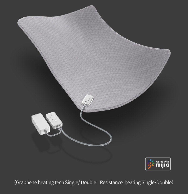W20 Graphene Low-Voltage Smart Heated Blanket: blanket and wired controller display.