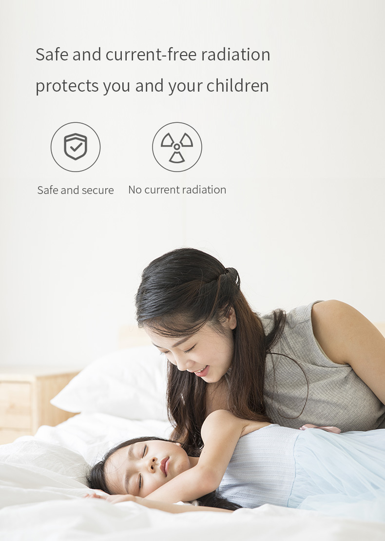 W20 Graphene Low-Voltage Smart Heated Blanket: adult and child resting scene.