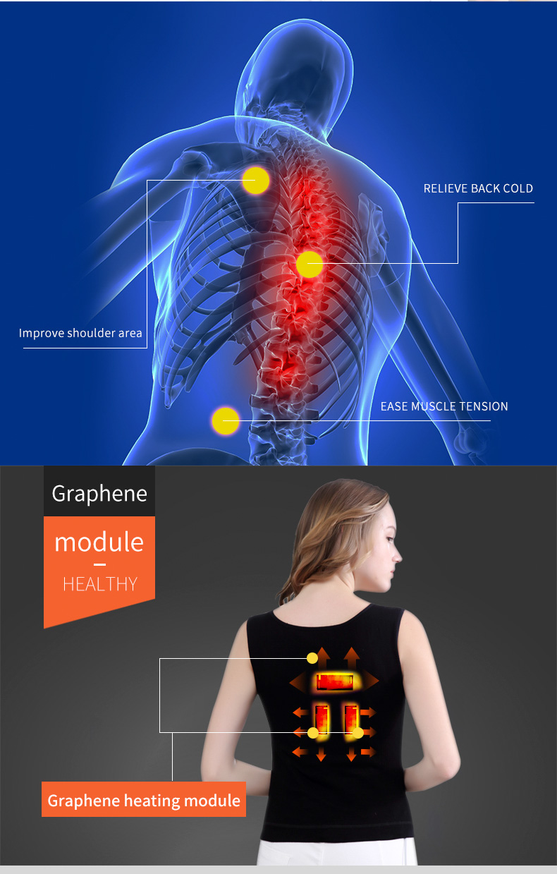 Graphene Heated Back Warmer Vest product detail