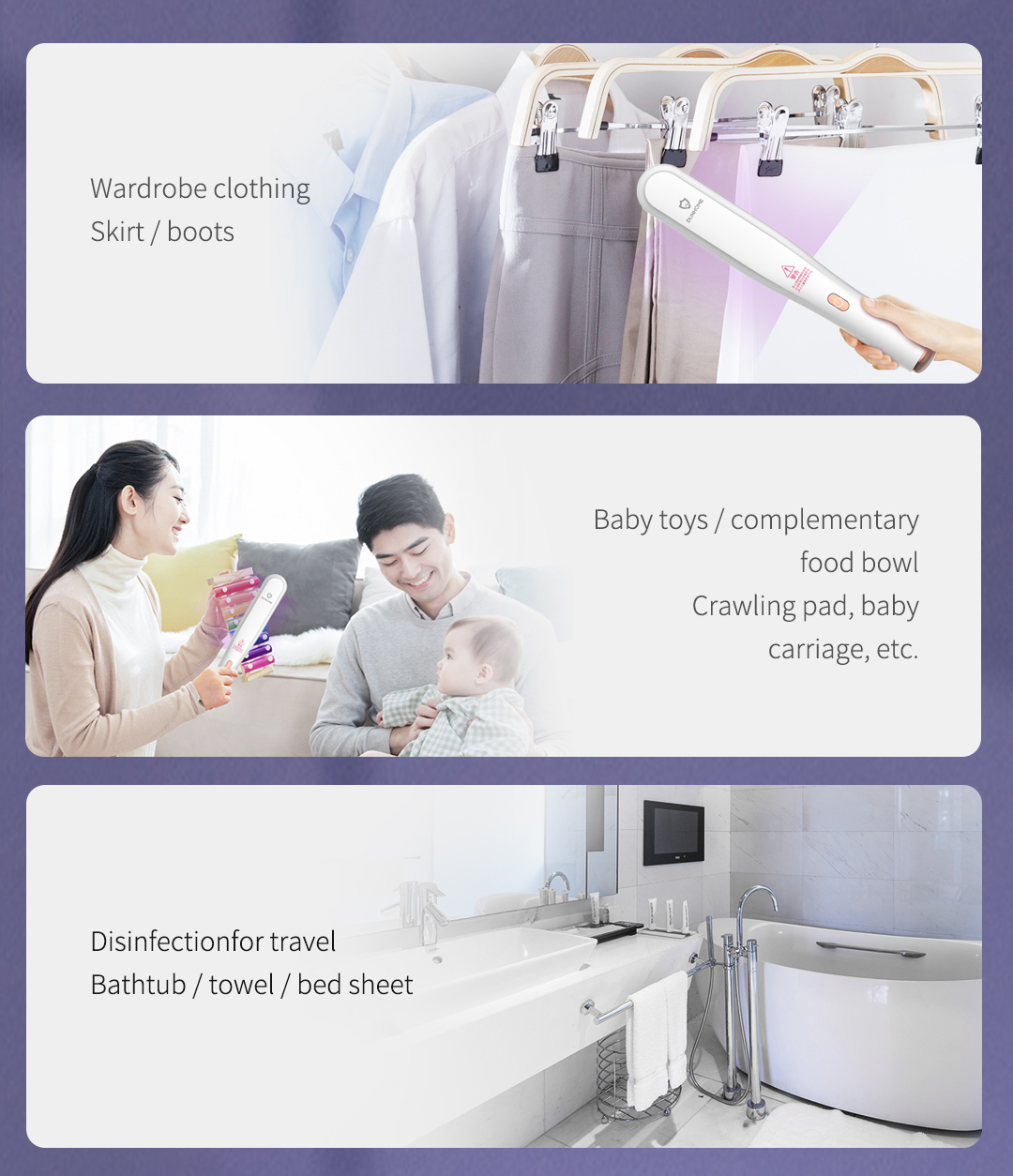 UVC sterilization wand application examples