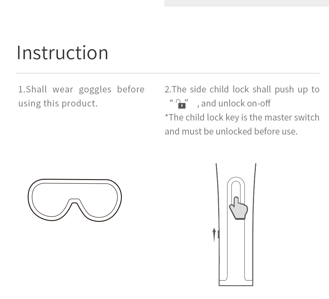 UVC sterilization wand safety lock instructions