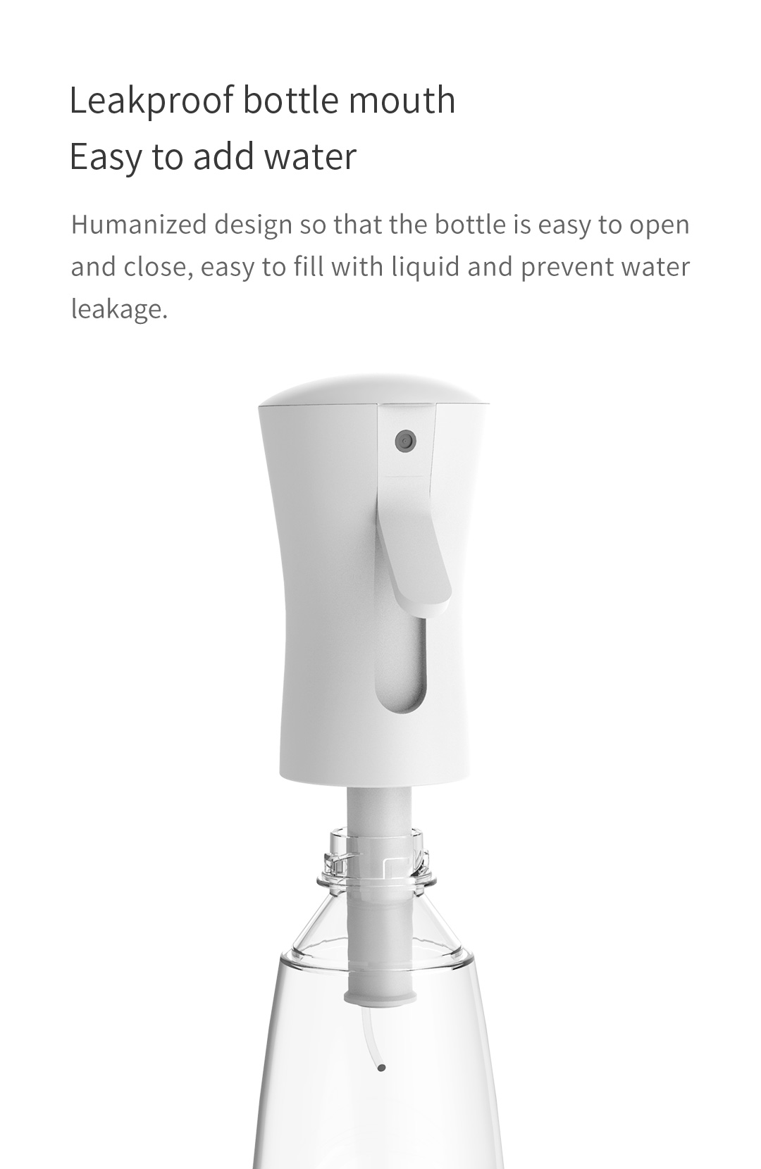 DH-003 Sodium Hypochlorite Generator – leak-resistant bottle opening and refill detail