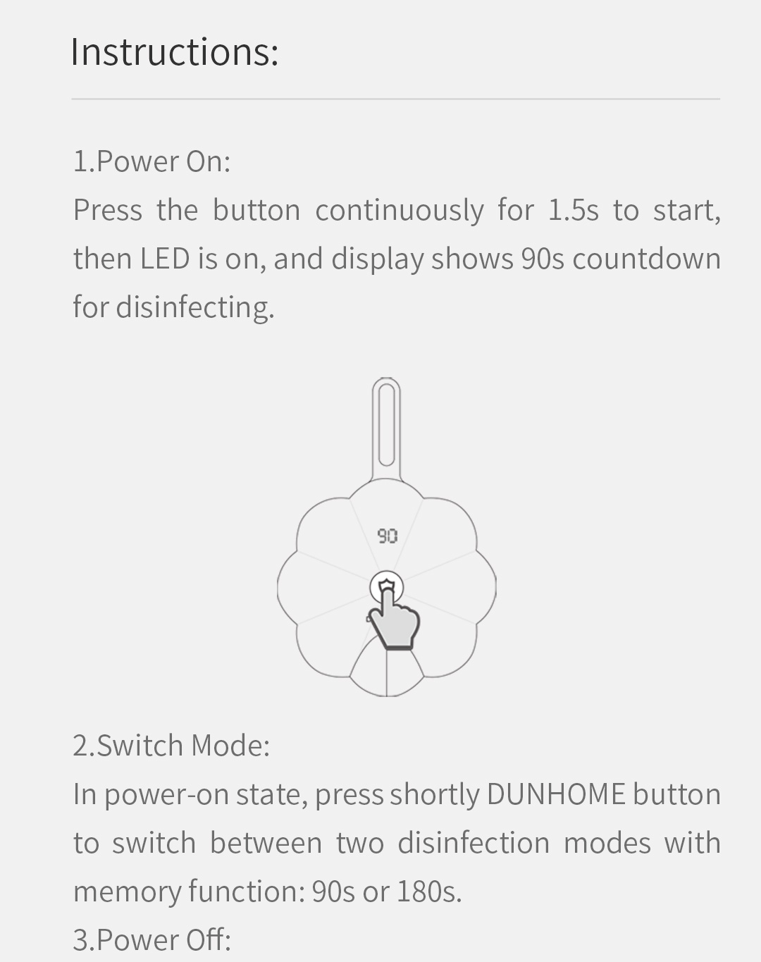 DH-004 UV disinfection cover operating instructions