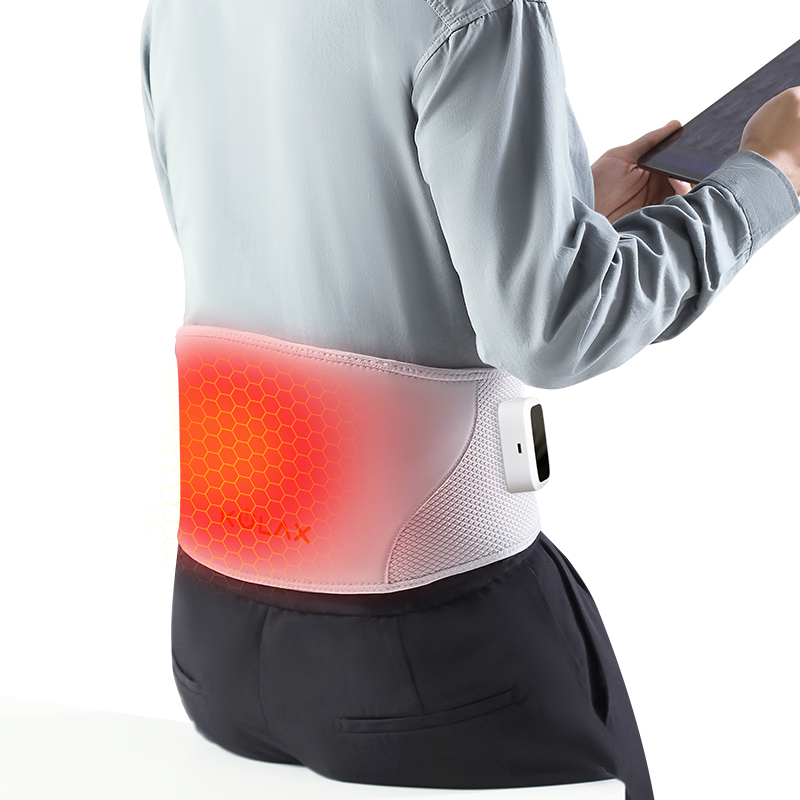 Waist Massage Belt: side wearing view with control module.