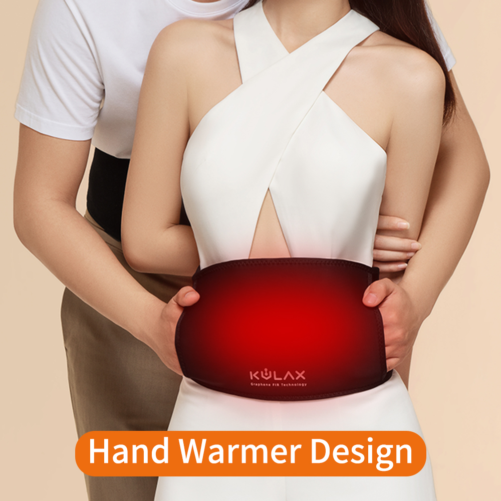 A10 Pro Graphene Heated Waist Belt: front hand pocket used while wearing the belt.