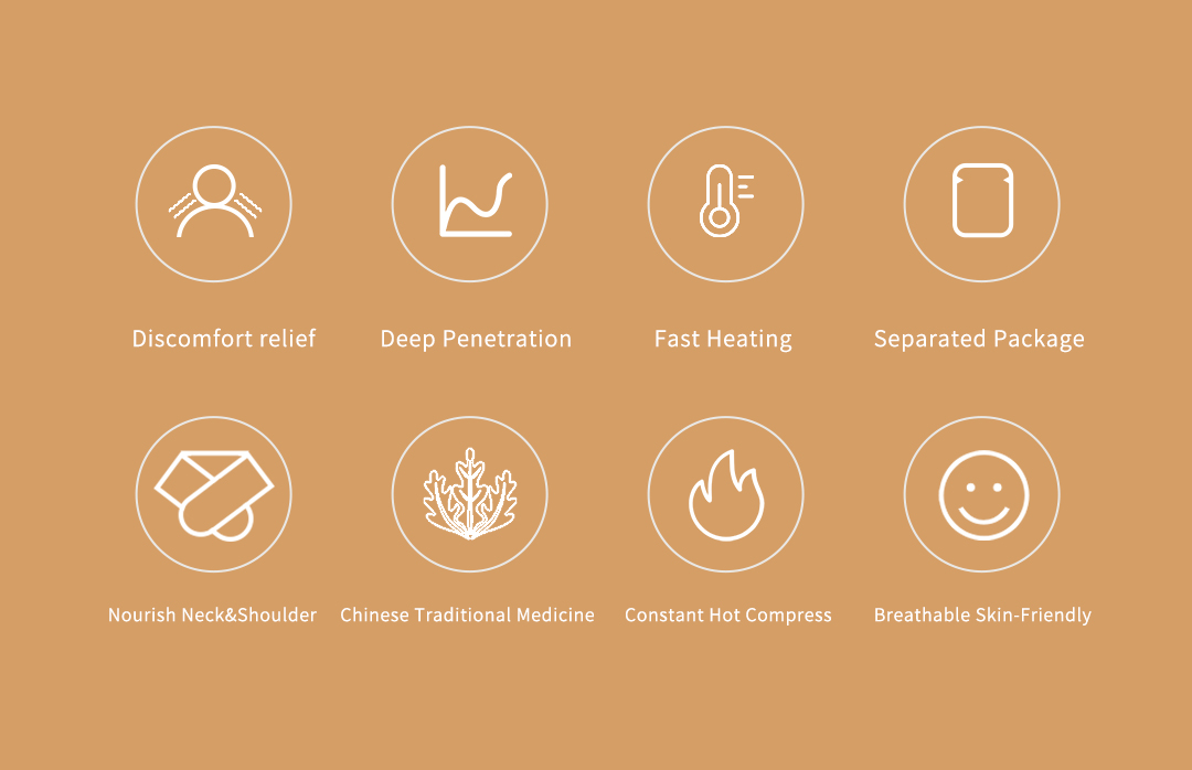 A40 Self-Heating Neck Warm Patch: patch feature icon panel.