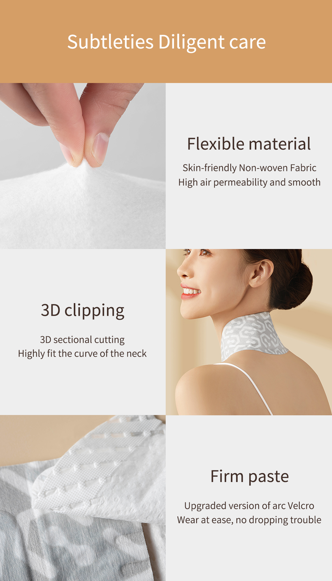 A40 Self-Heating Neck Warm Patch: backing, contour and adhesive texture details.